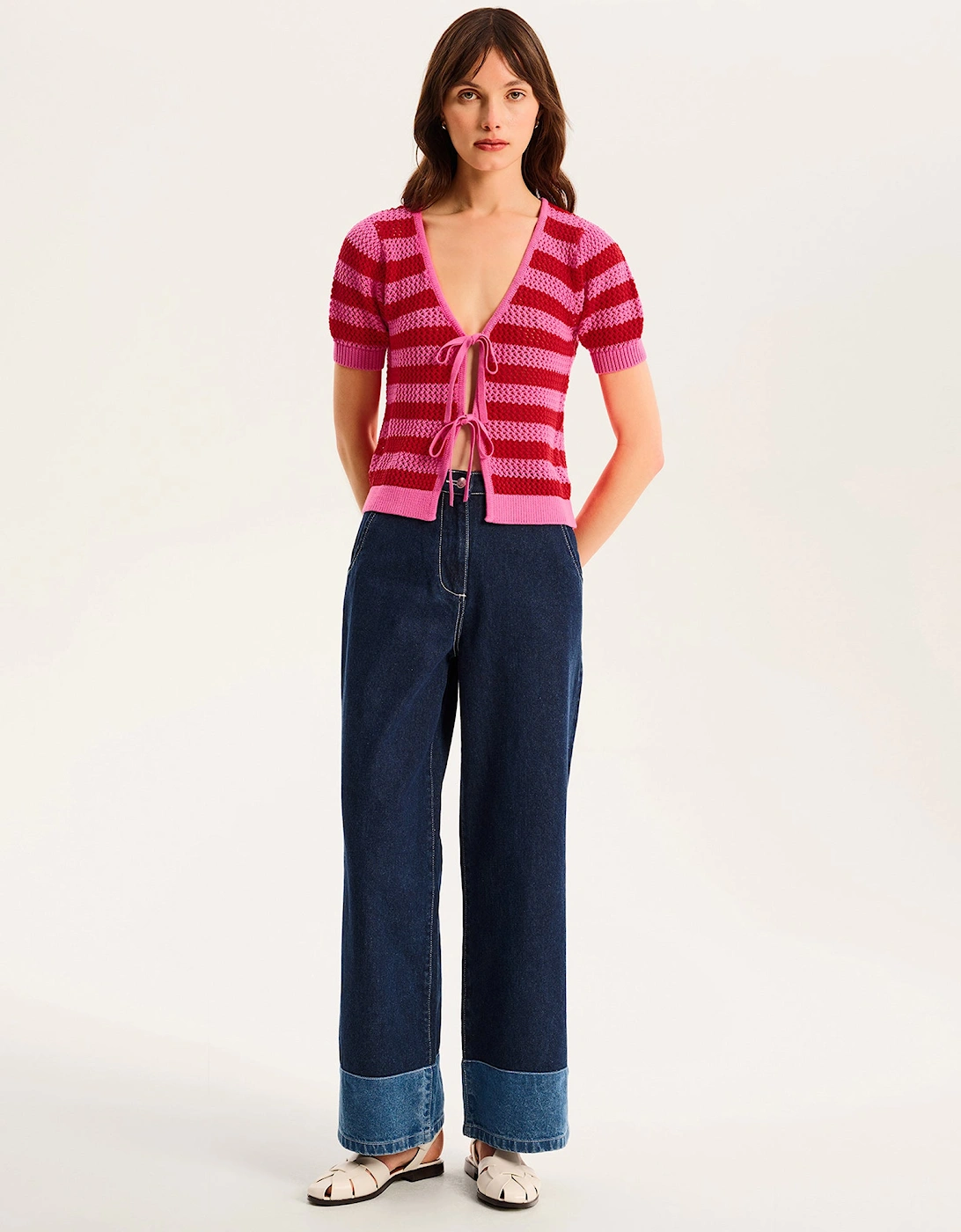 Harper Stripe Knit Top in Pink/Red, 6 of 5