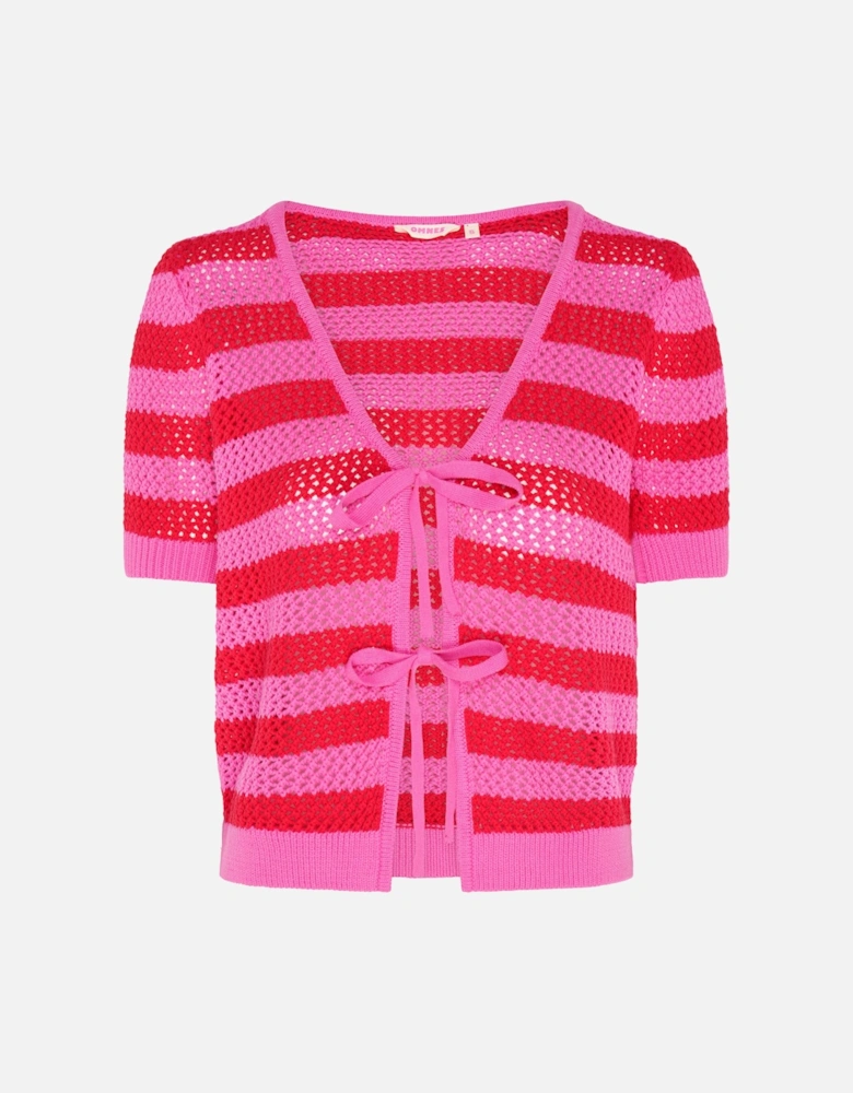 Harper Stripe Knit Top in Pink/Red