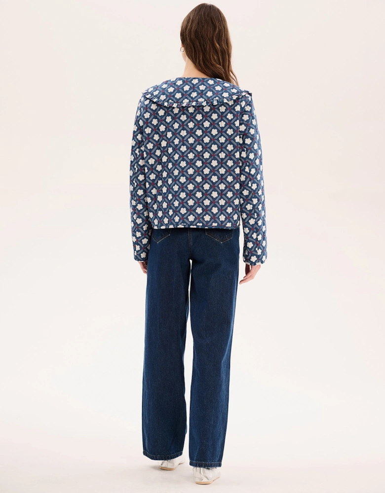 Peggy Quilted Jacket in Floral Check