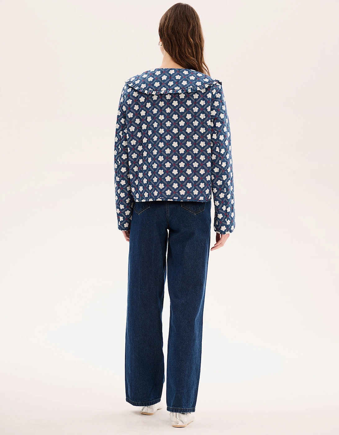 Peggy Quilted Jacket in Floral Check