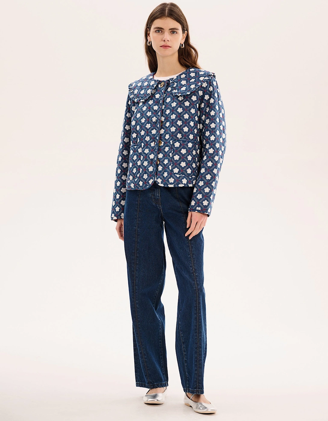 Peggy Quilted Jacket in Floral Check, 6 of 5