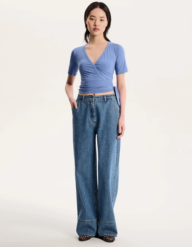 Venus Wrap Top in Blue