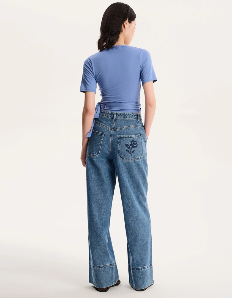 Venus Wrap Top in Blue
