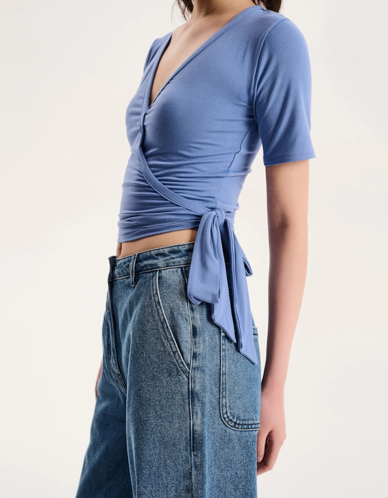 Venus Wrap Top in Blue