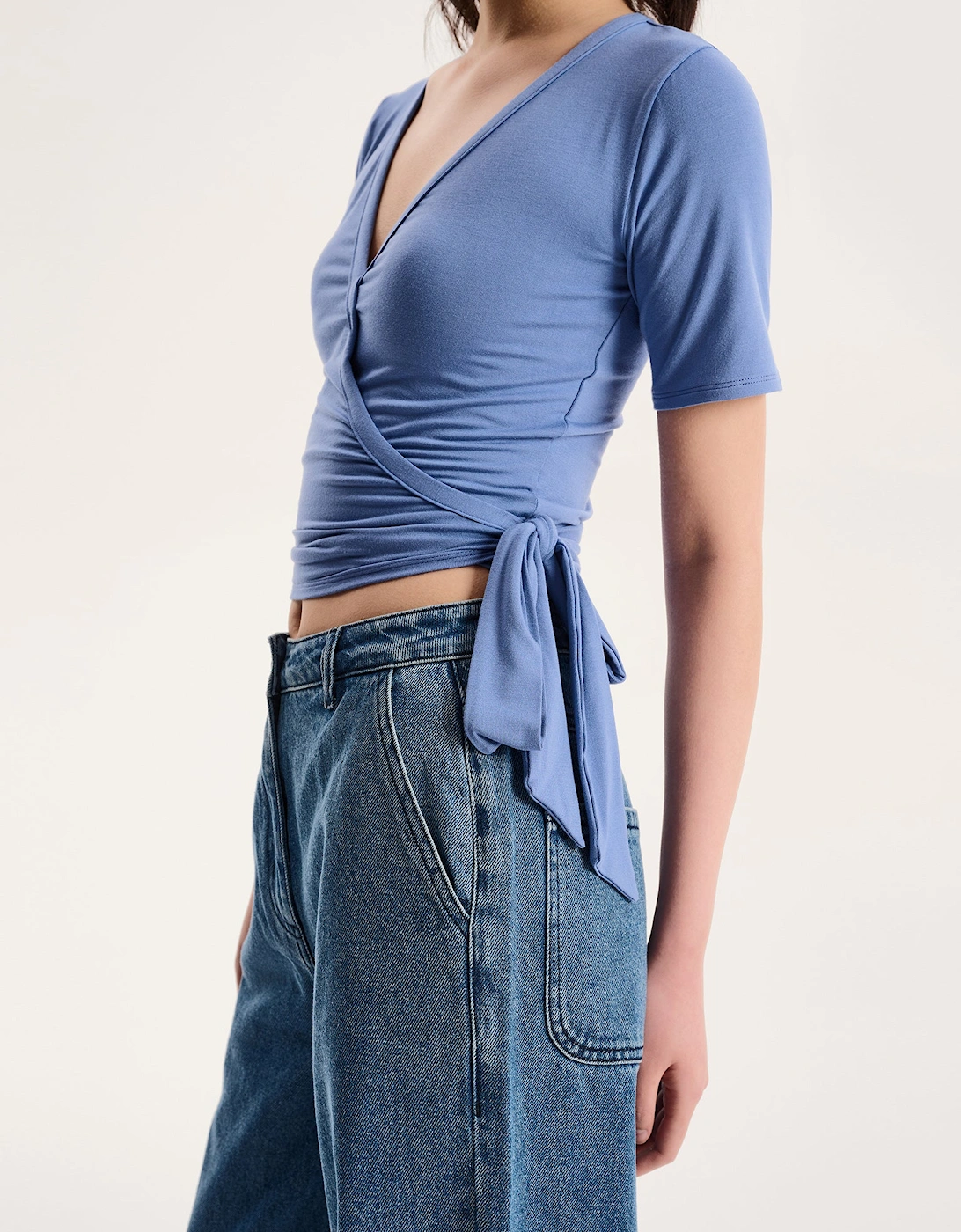 Venus Wrap Top in Blue