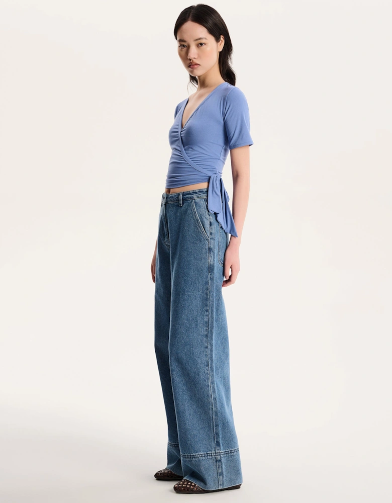 Venus Wrap Top in Blue