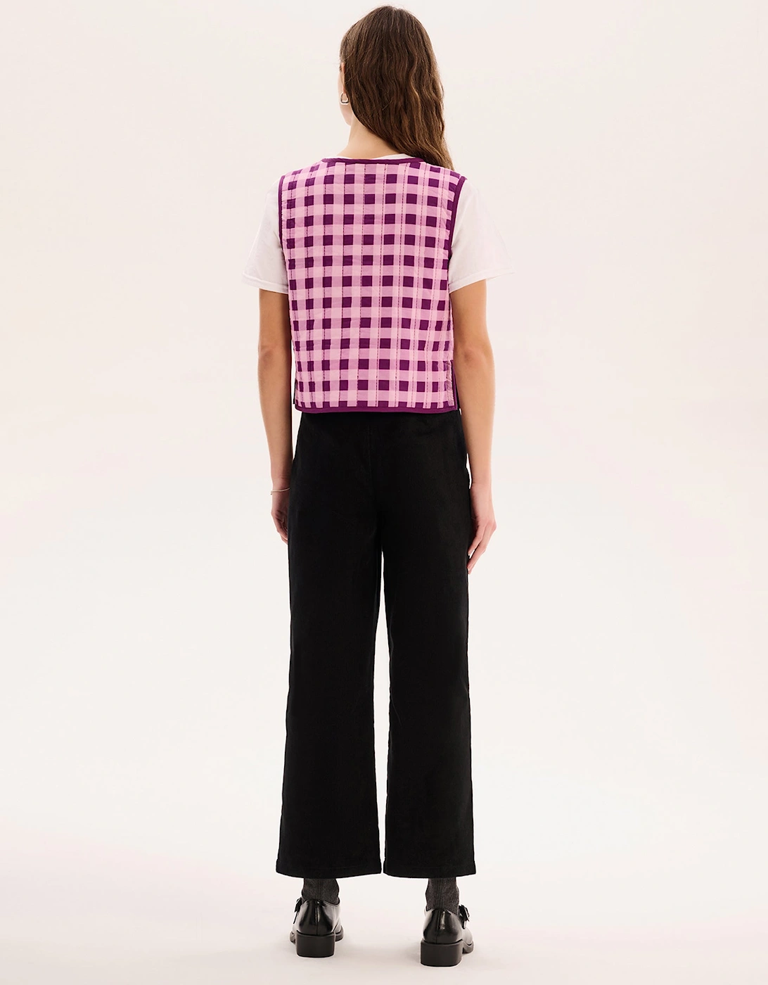 Jojo Quilted Gilet in Pink Gingham
