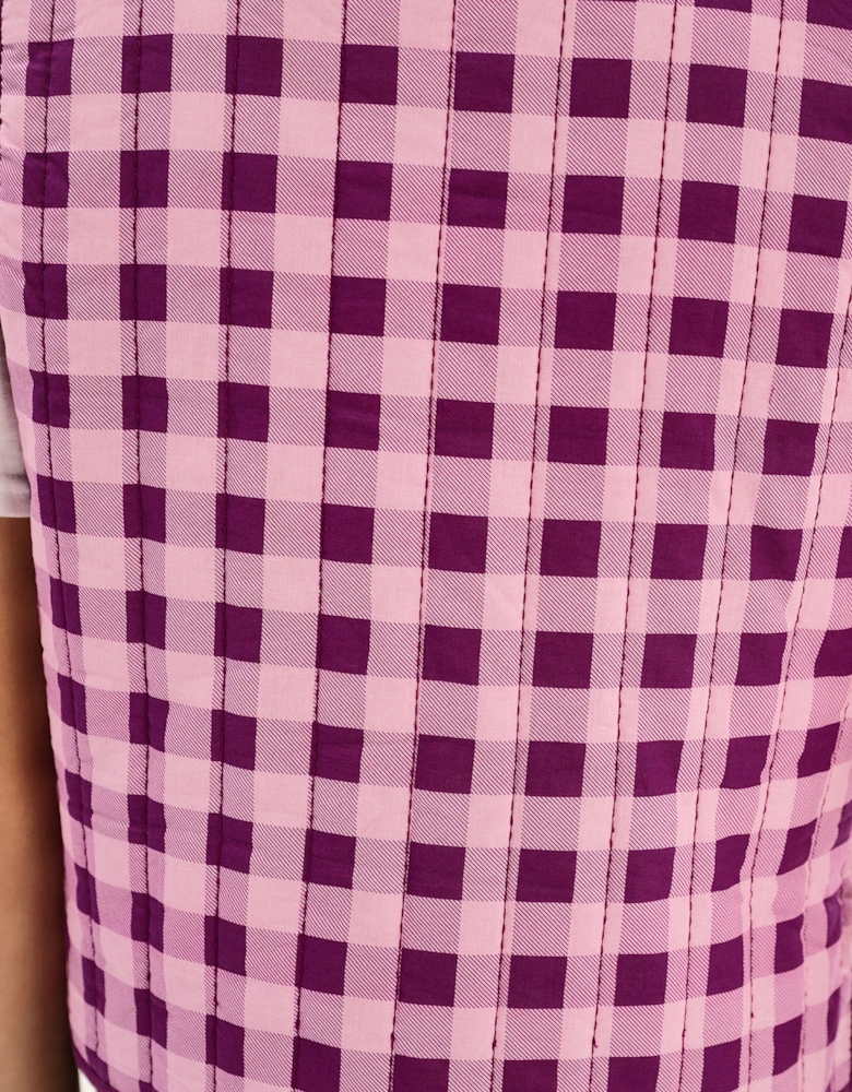 Jojo Quilted Gilet in Pink Gingham