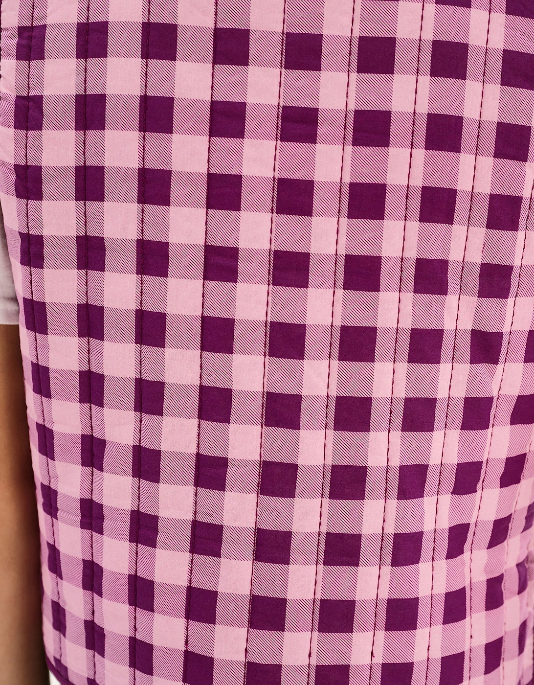 Jojo Quilted Gilet in Pink Gingham