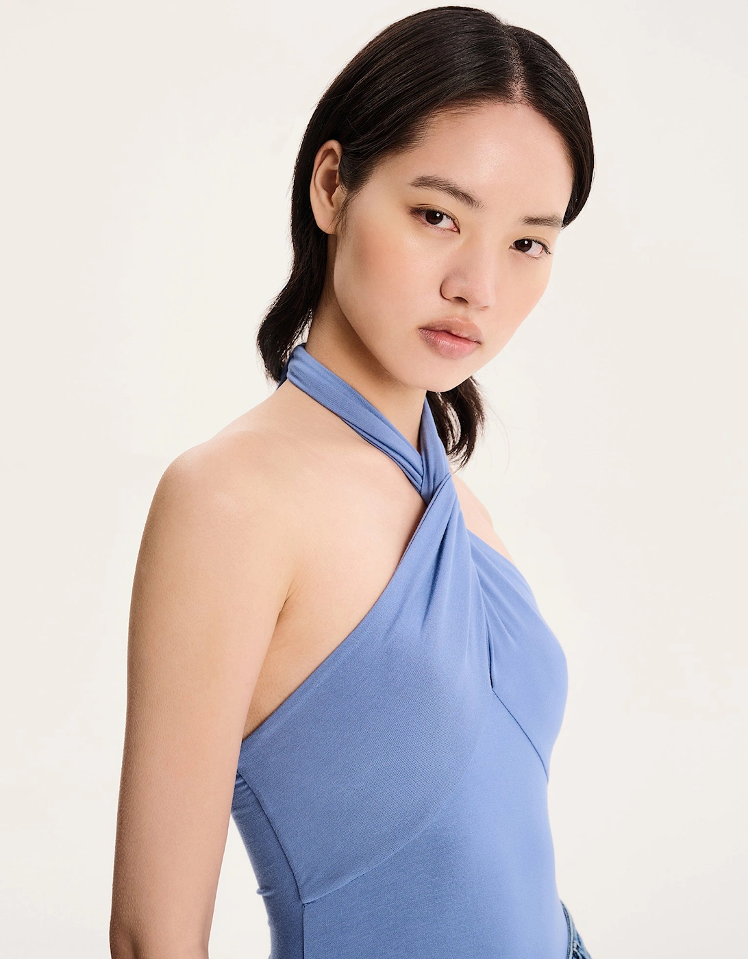 Nelson Halter Neck Top in Blue