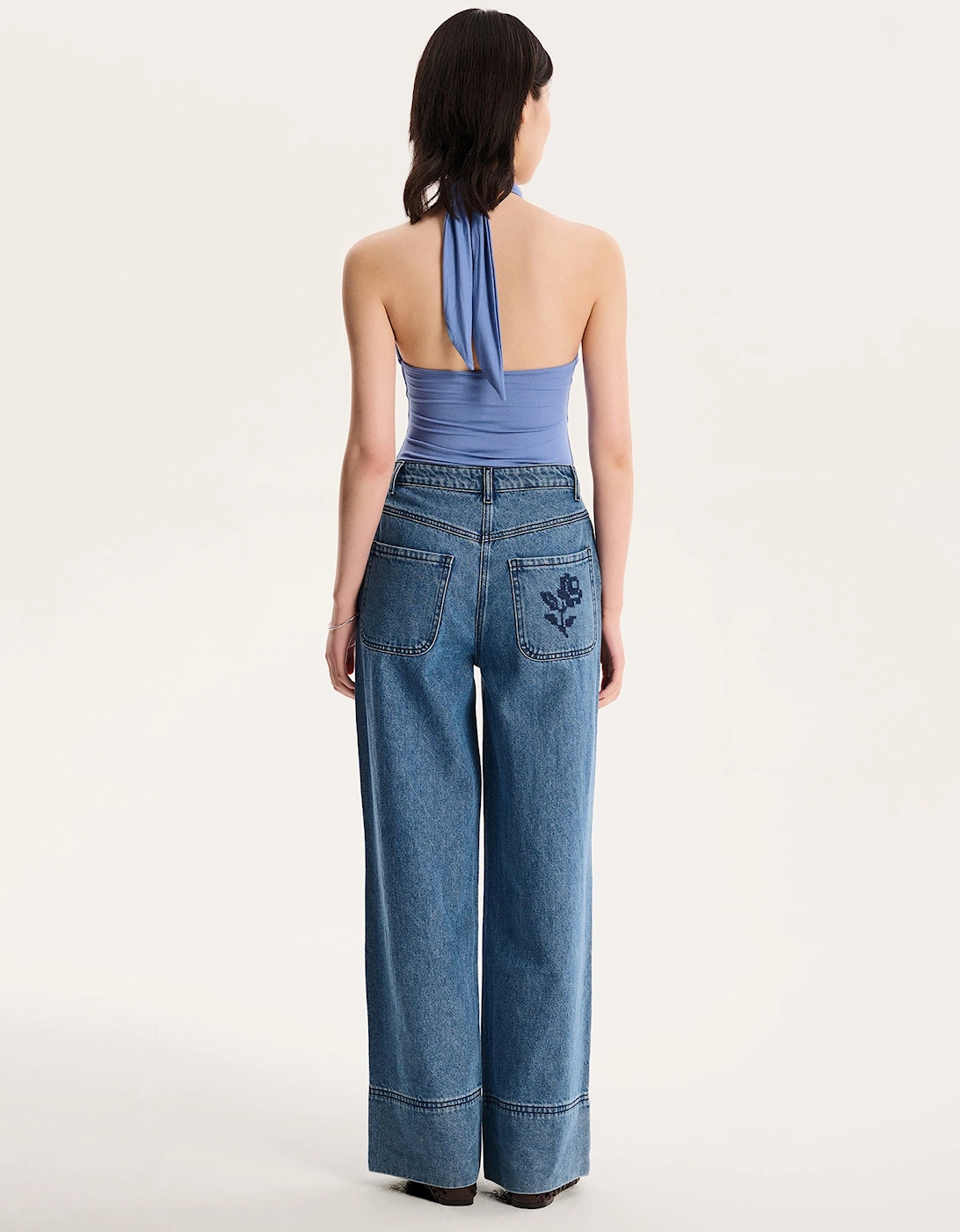 Nelson Halter Neck Top in Blue