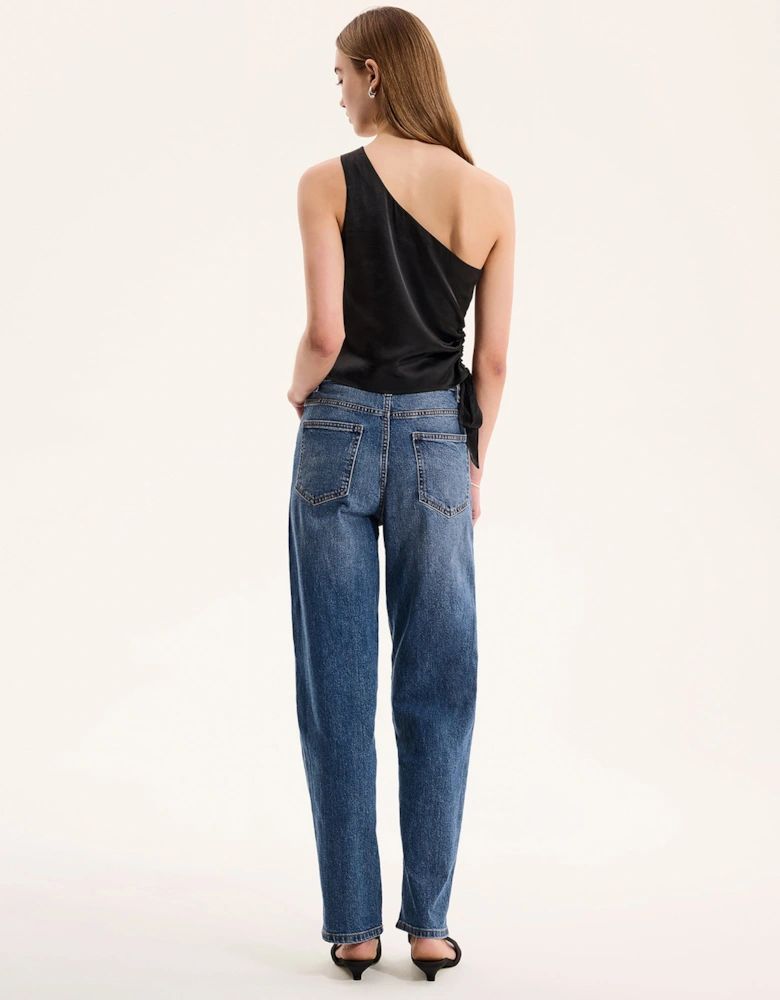 Sweeny One Shoulder Top in Black