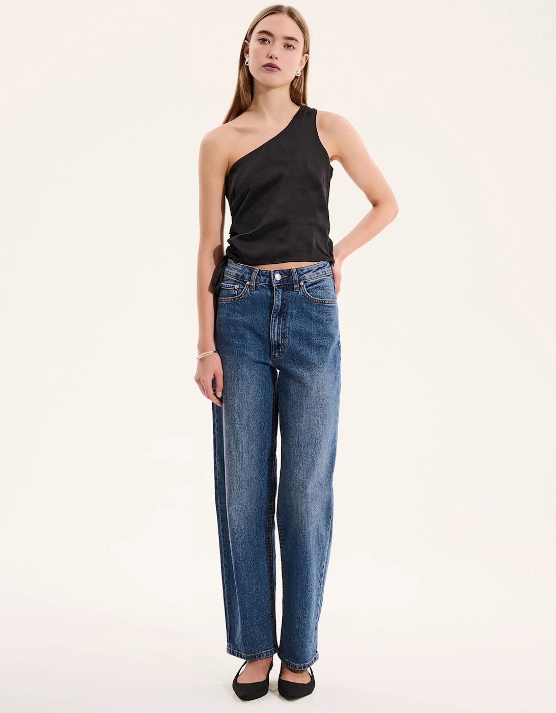 Sweeny One Shoulder Top in Black, 6 of 5