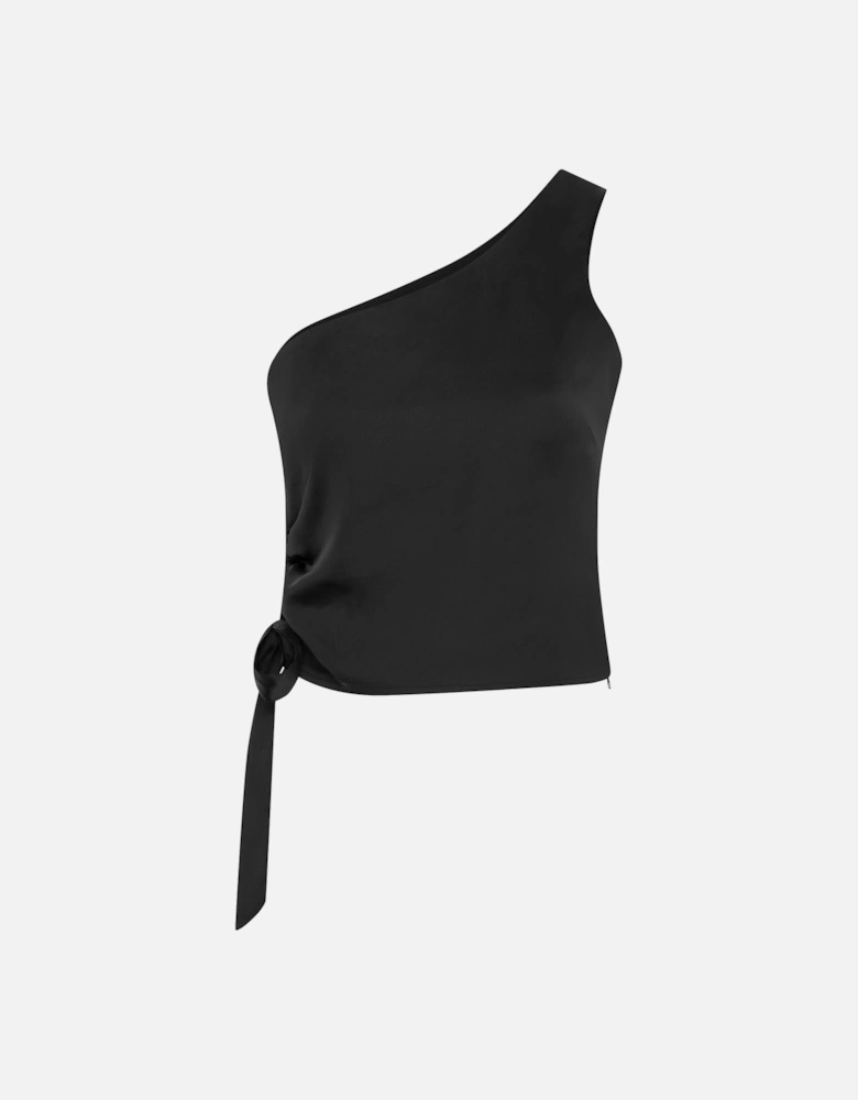Sweeny One Shoulder Top in Black