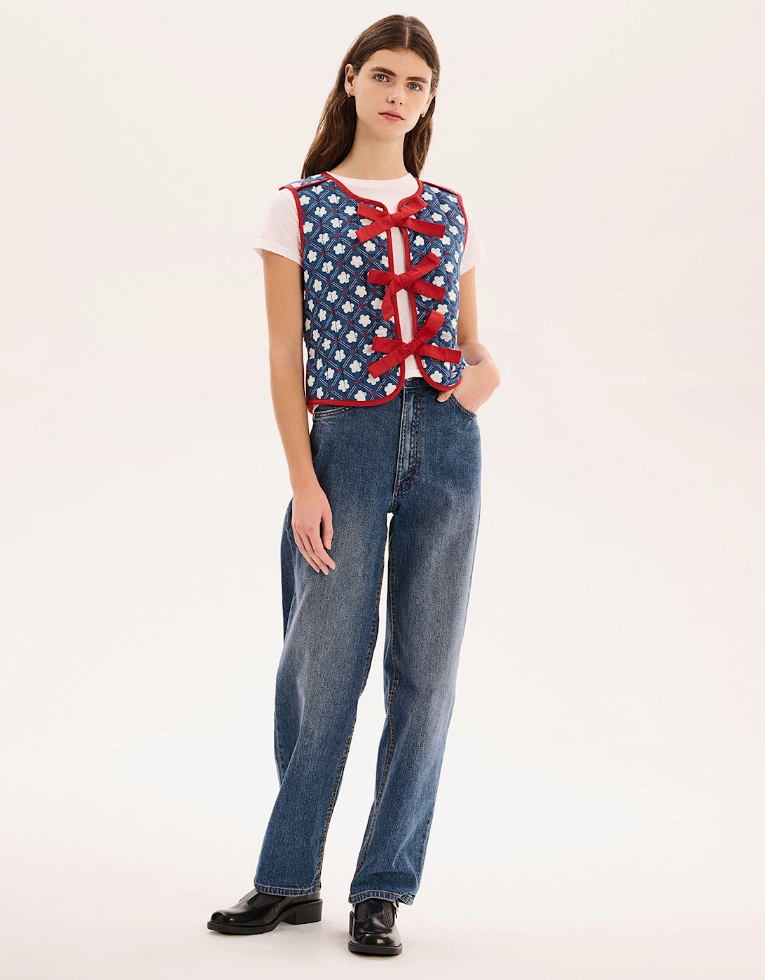 Jojo Quilted Gilet in Floral Check, 6 of 5