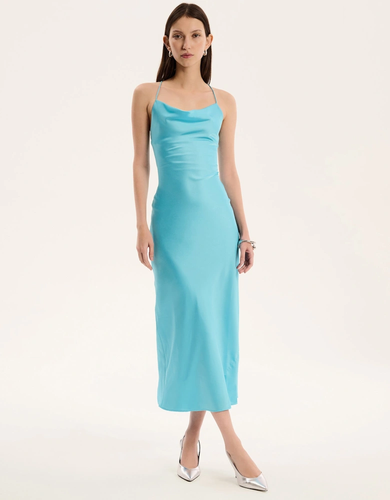 Riviera Midi Dress in Turquoise