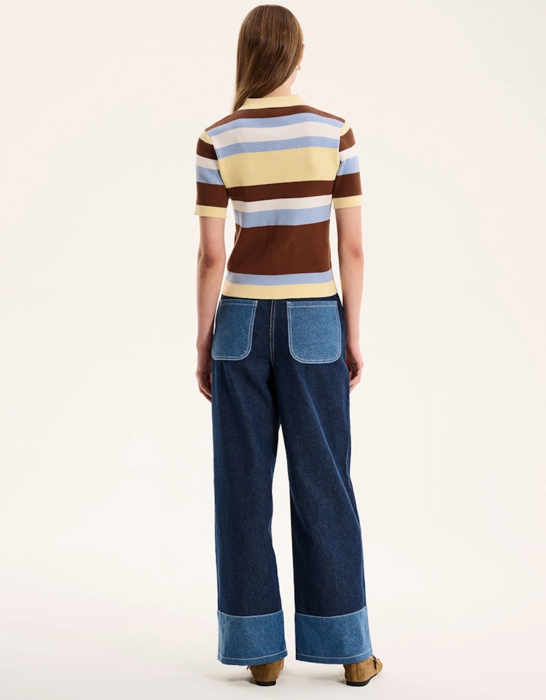 Amos Stripe Short Sleeve Top