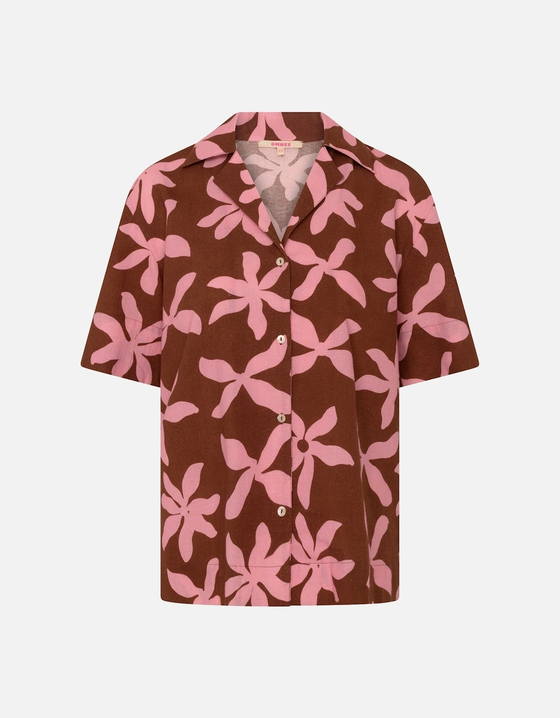 Oaklyn Shirt in Pink and Chocolate Floral Print