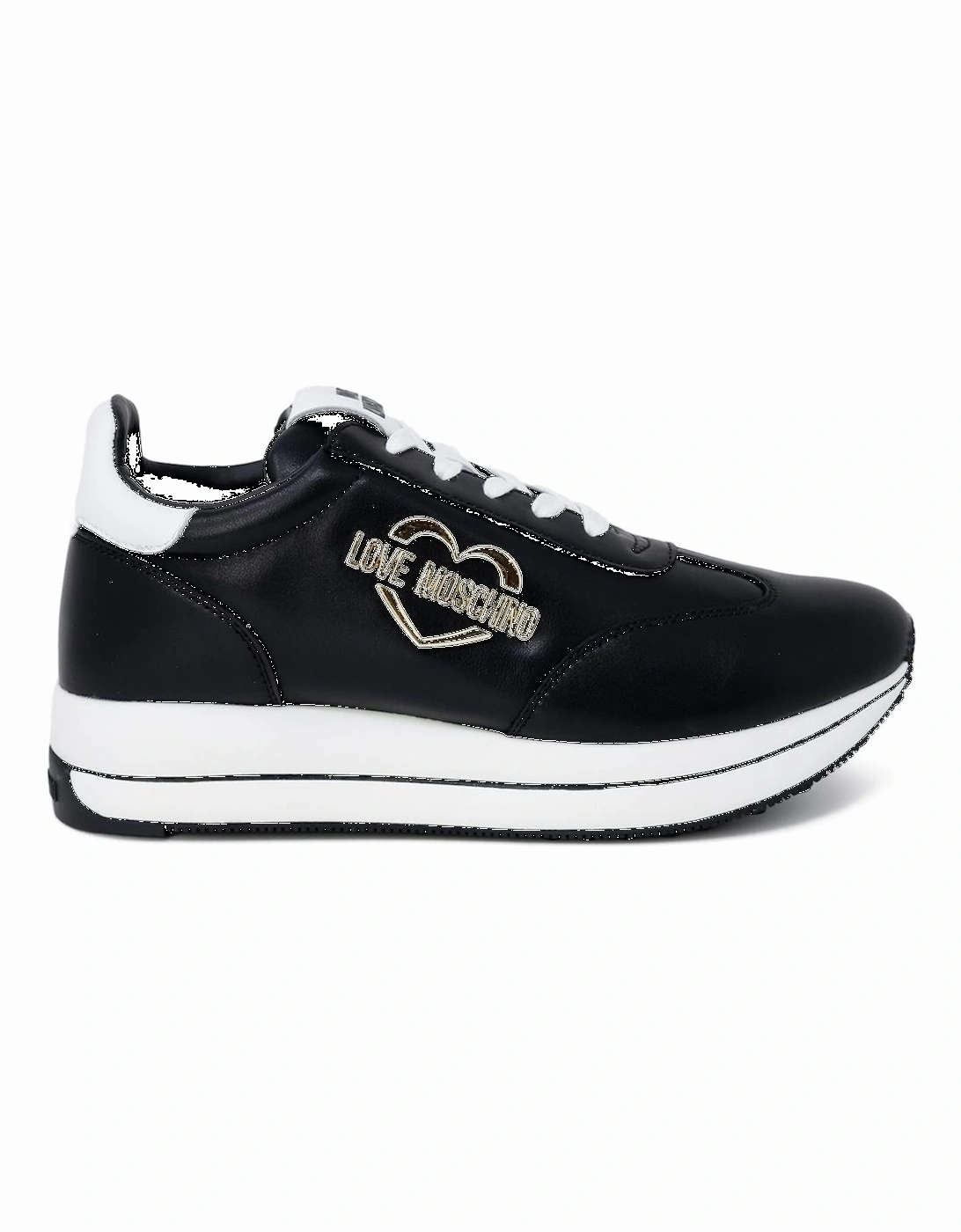 Love Moschino Women's Black Heart Logo Sneakers - : Size 7