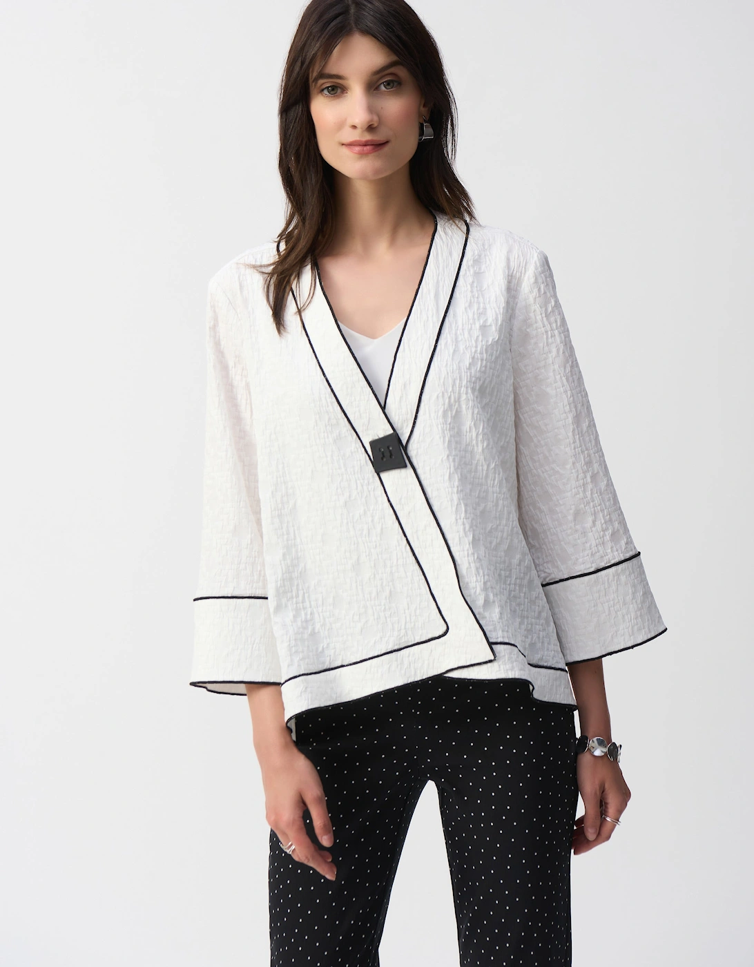 Jacquard woven swing jacket