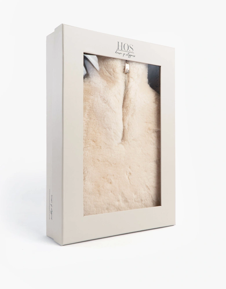 CLARA Faux Fur Hot Water Bottle Cover Cream