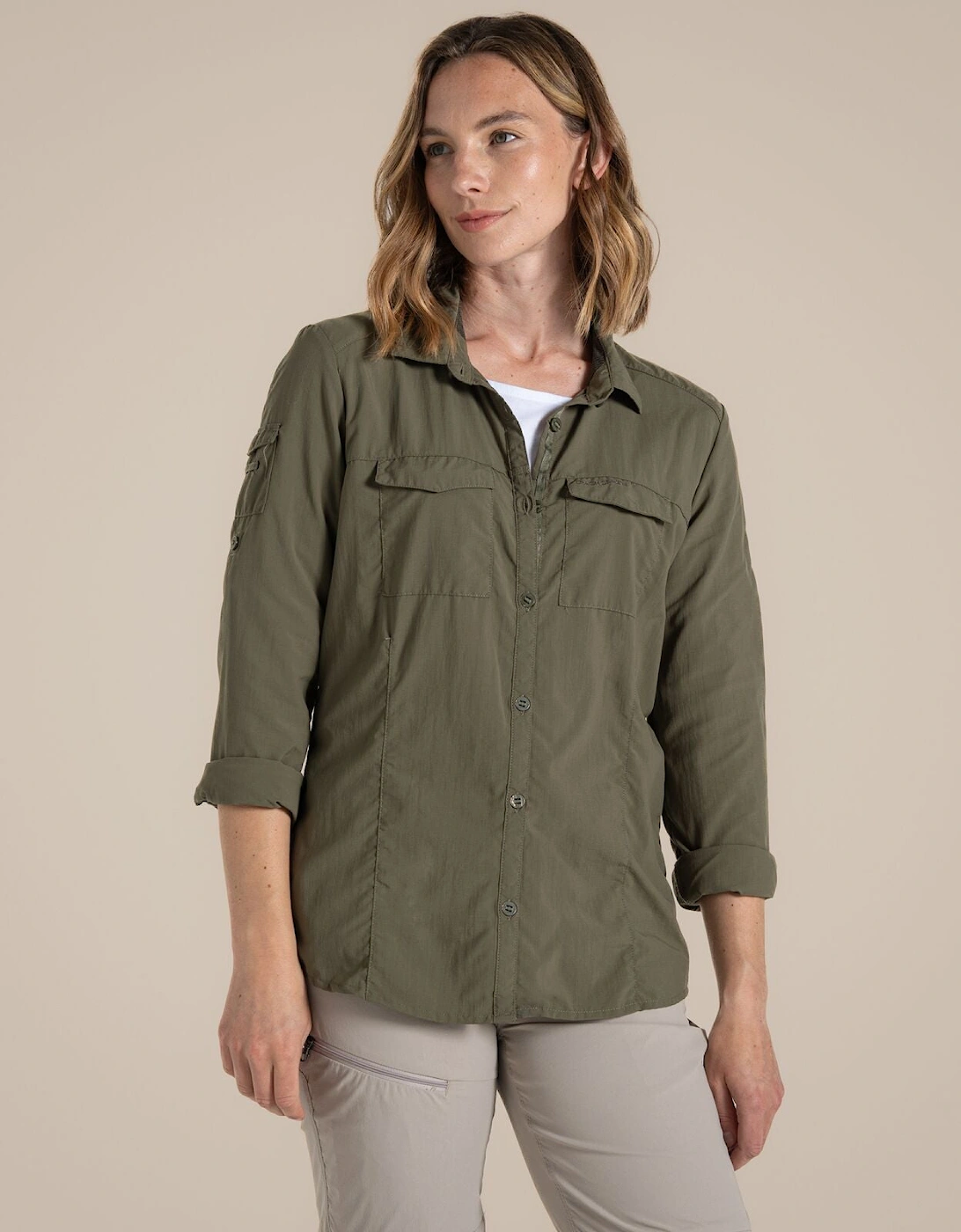 Craghoppers Women's Craghoppers Womens NosiLife Adventure 3 Long Sleeve Shirt - Wild Olive