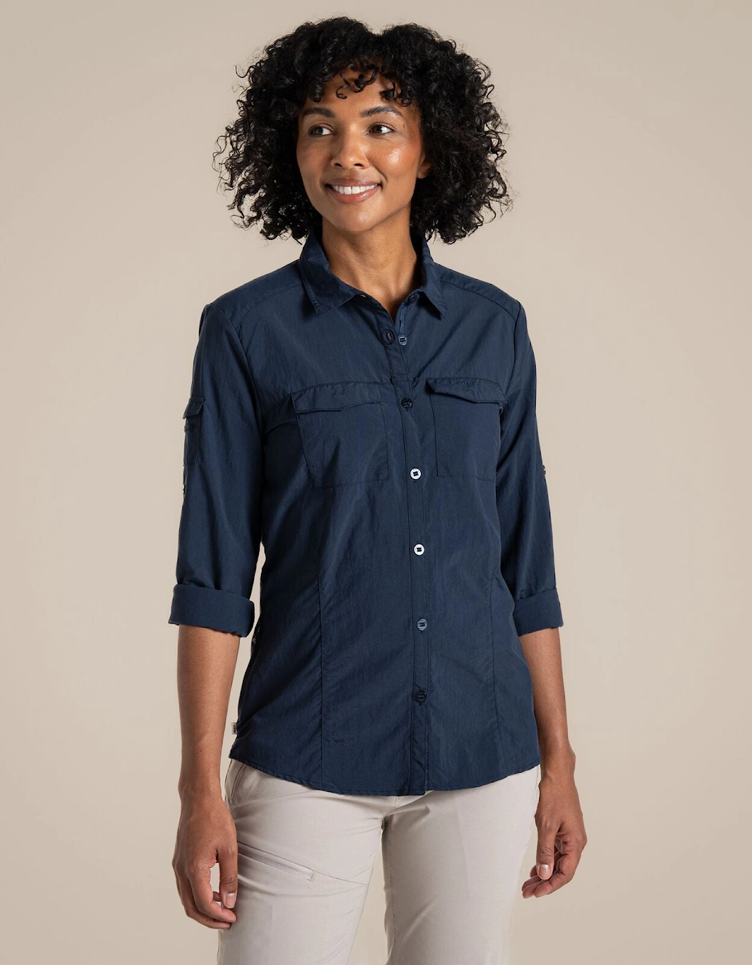 Craghoppers Women's Craghoppers Womens NosiLife Adventure 3 Long Sleeve Shirt - Navy