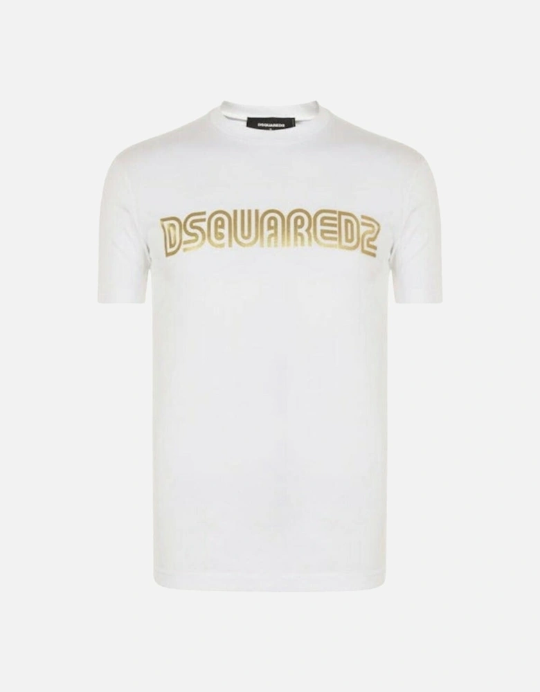 Gold Bold Logo White T-Shirt