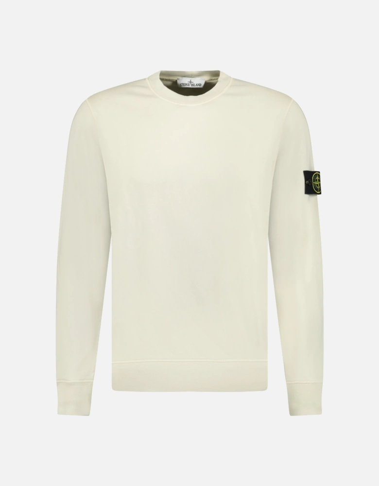 Compass Badge Organic Cotton Crewneck Sweatshirt Sand