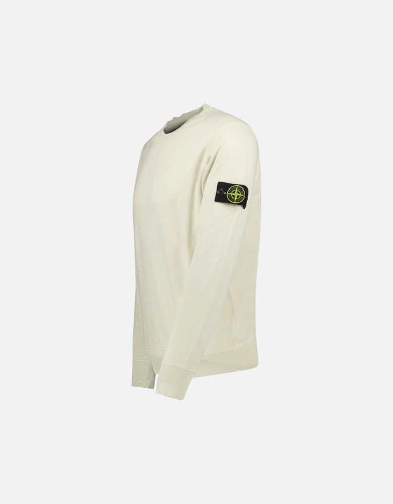Compass Badge Organic Cotton Crewneck Sweatshirt Sand