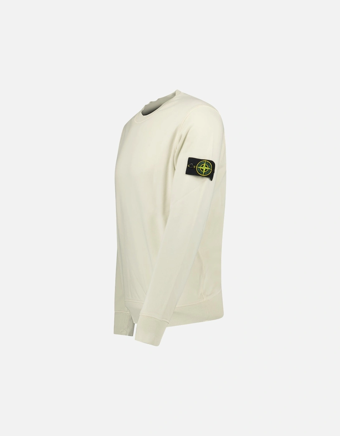 Compass Badge Organic Cotton Crewneck Sweatshirt Sand