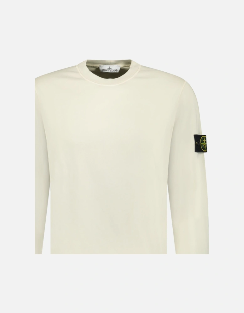 Compass Badge Organic Cotton Crewneck Sweatshirt Sand