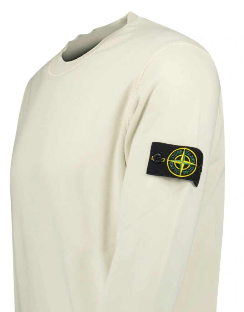 Compass Badge Organic Cotton Crewneck Sweatshirt Sand