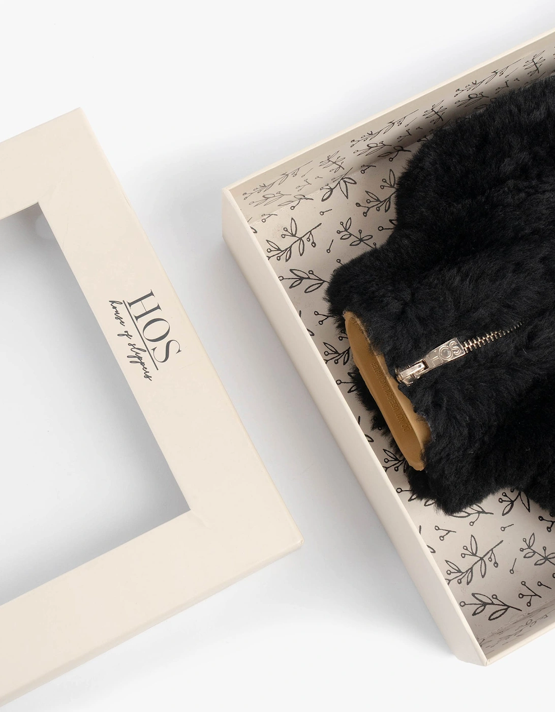 IRIS Sheepskin Hot Water Bottle Black