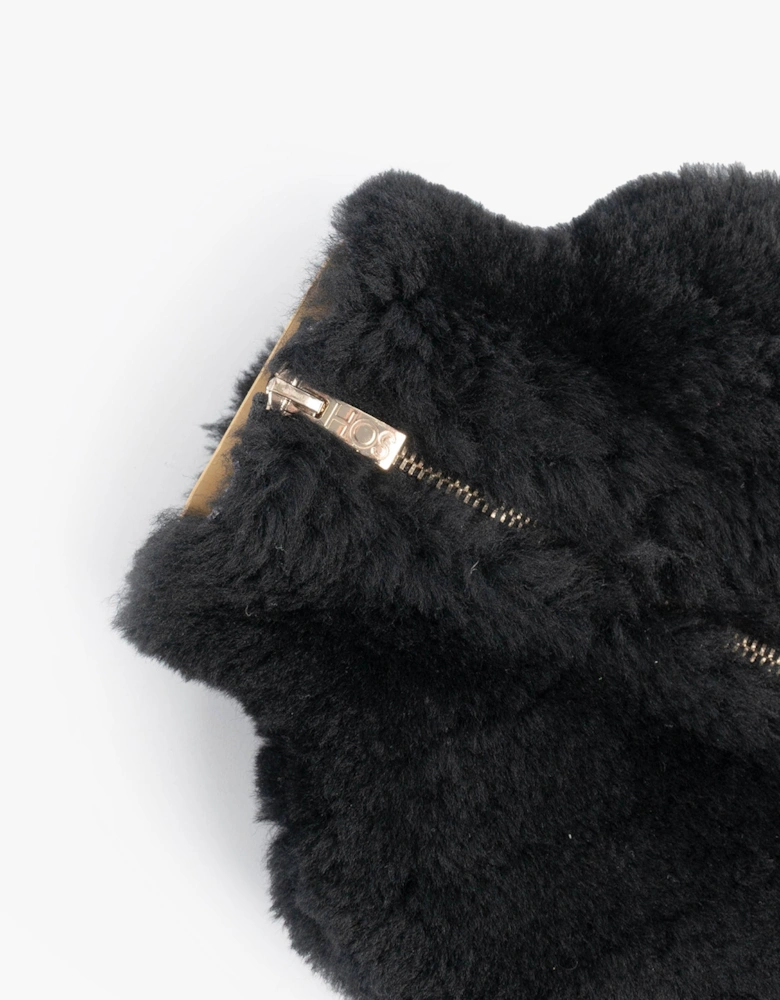 IRIS Sheepskin Hot Water Bottle Black