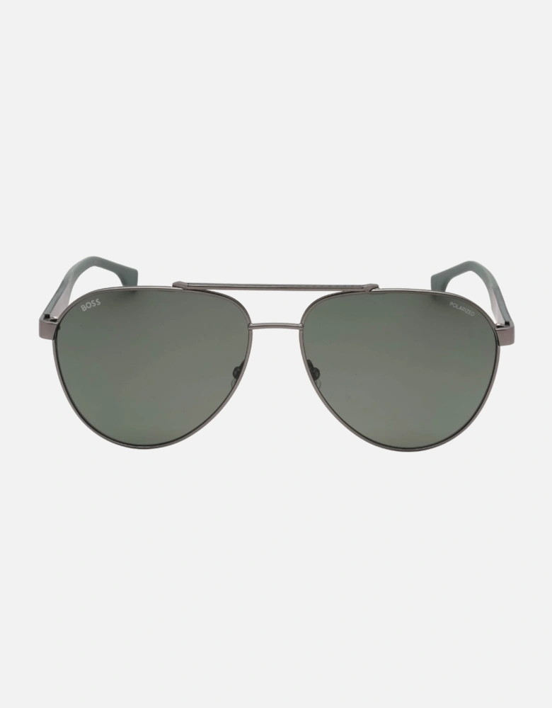 Grey Green Polarized Lens Matte Ruthenium Sunglasses