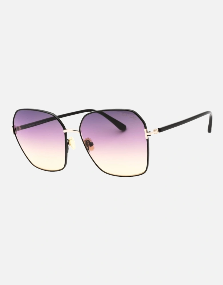 Claudia-02 Gradient Smoke Lens Shiny Black Sunglasses