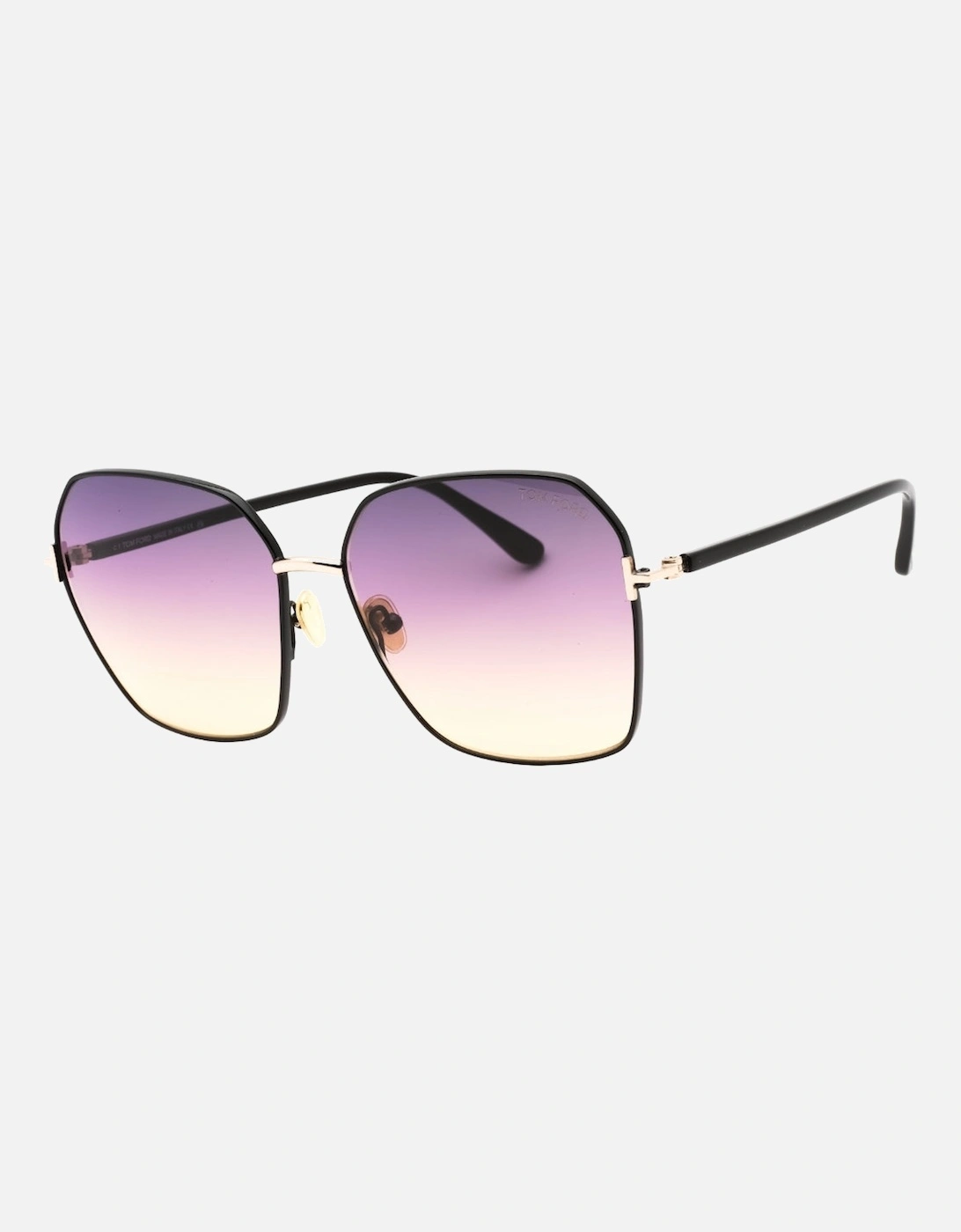 Claudia-02 Gradient Smoke Lens Shiny Black Sunglasses