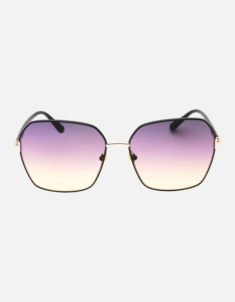 Claudia-02 Gradient Smoke Lens Shiny Black Sunglasses