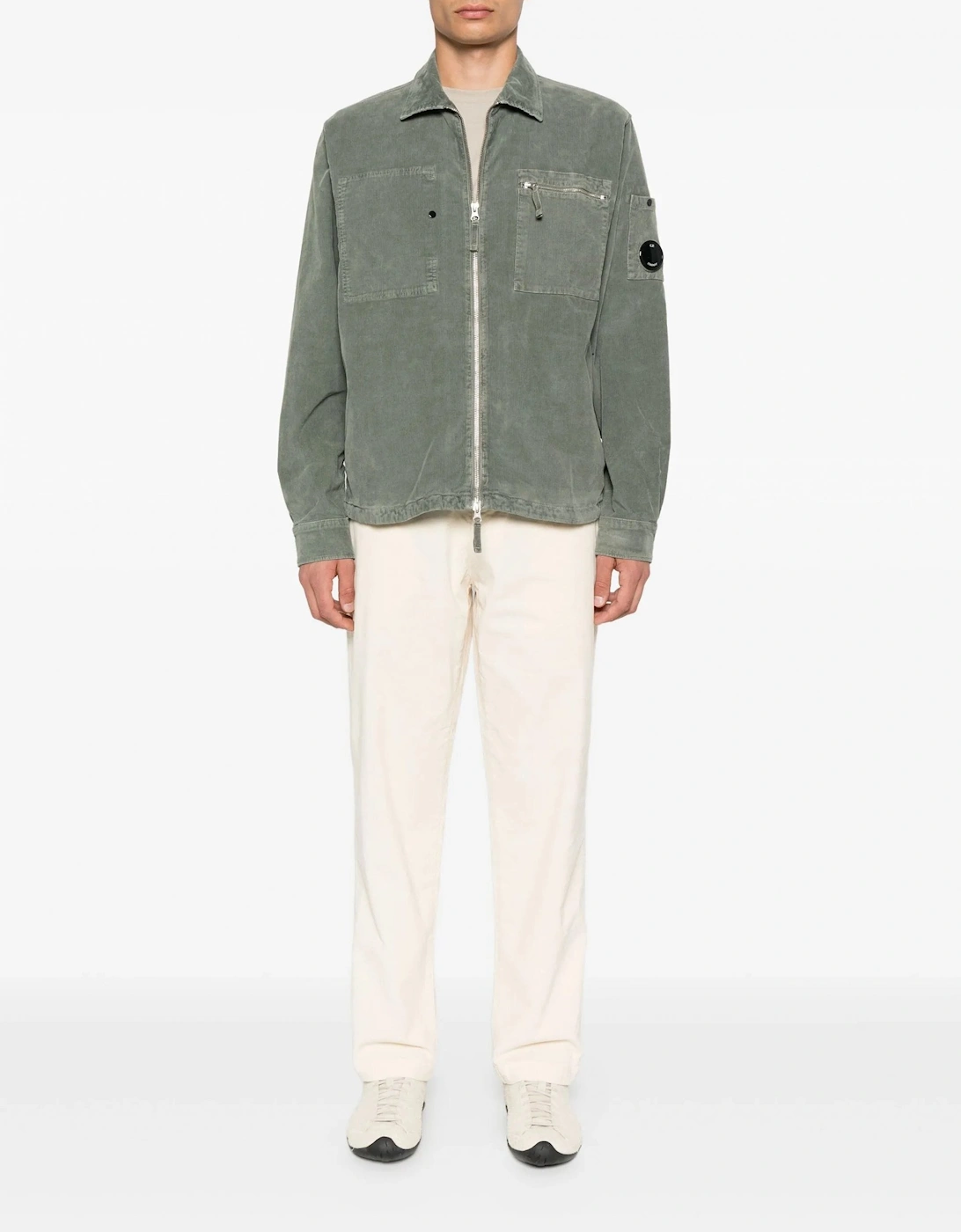 Corduroy Zip Overshirt Green