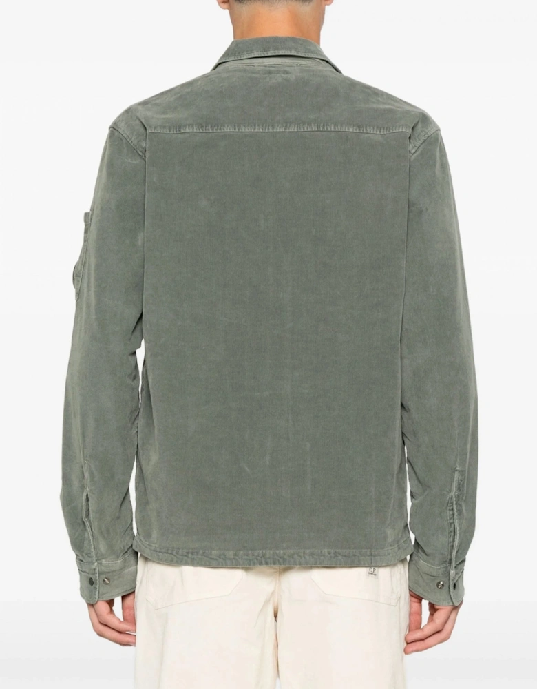 Corduroy Zip Overshirt Green