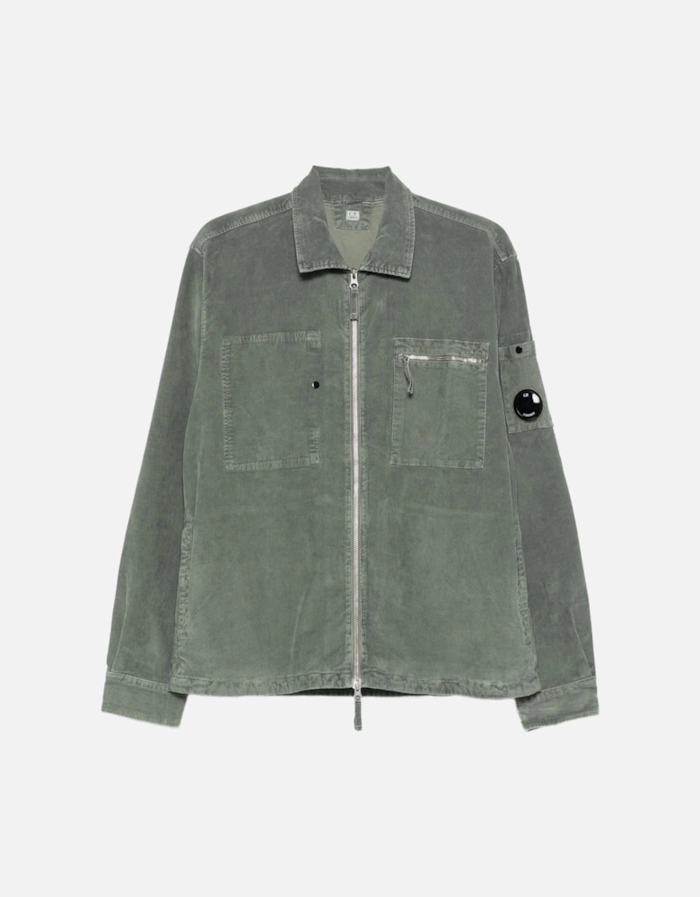 Corduroy Zip Overshirt Green