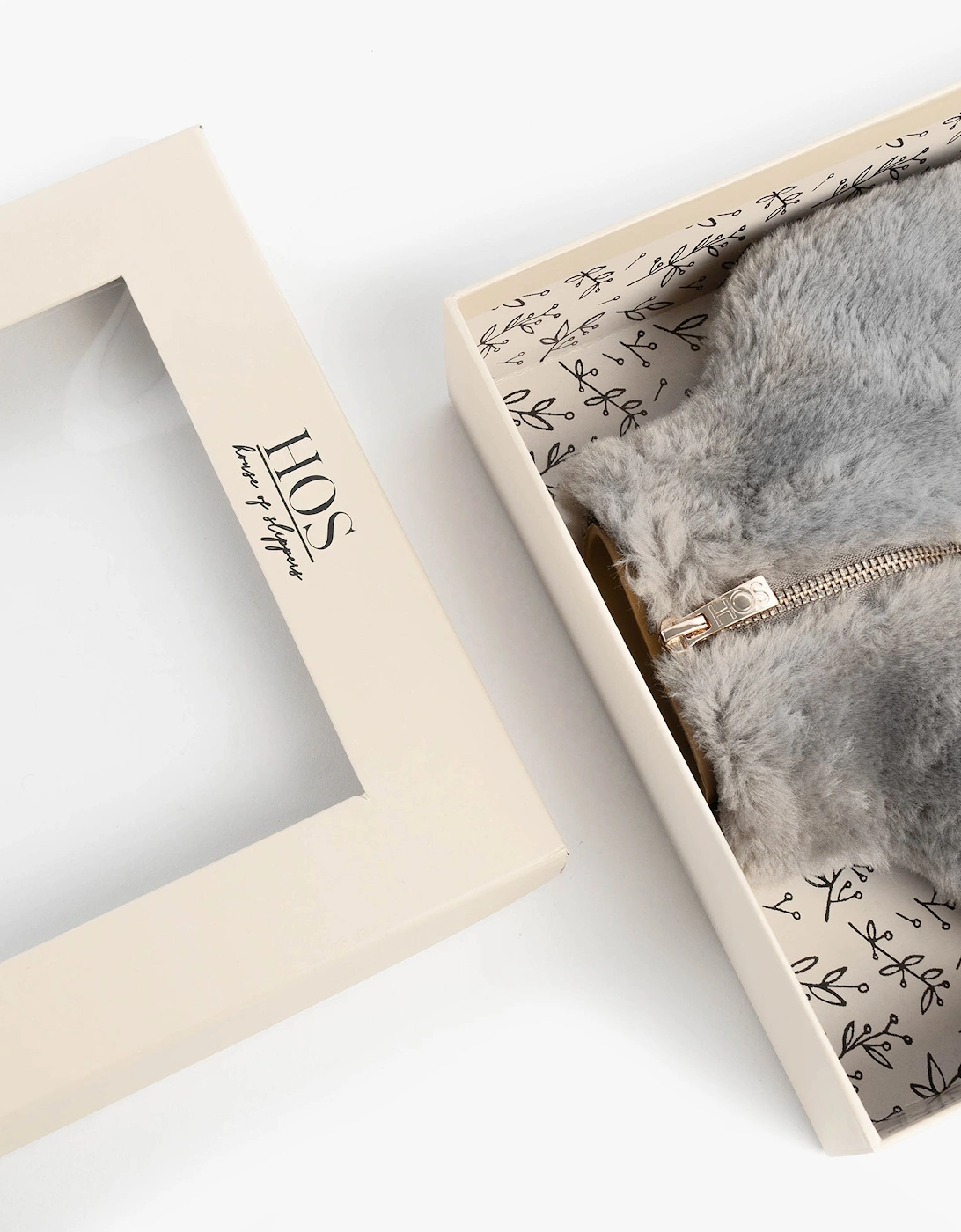 CLARA Faux Fur Hot Water Bottle Cover Grey