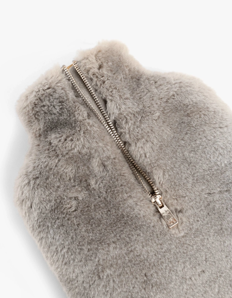 CLARA Faux Fur Hot Water Bottle Cover Grey