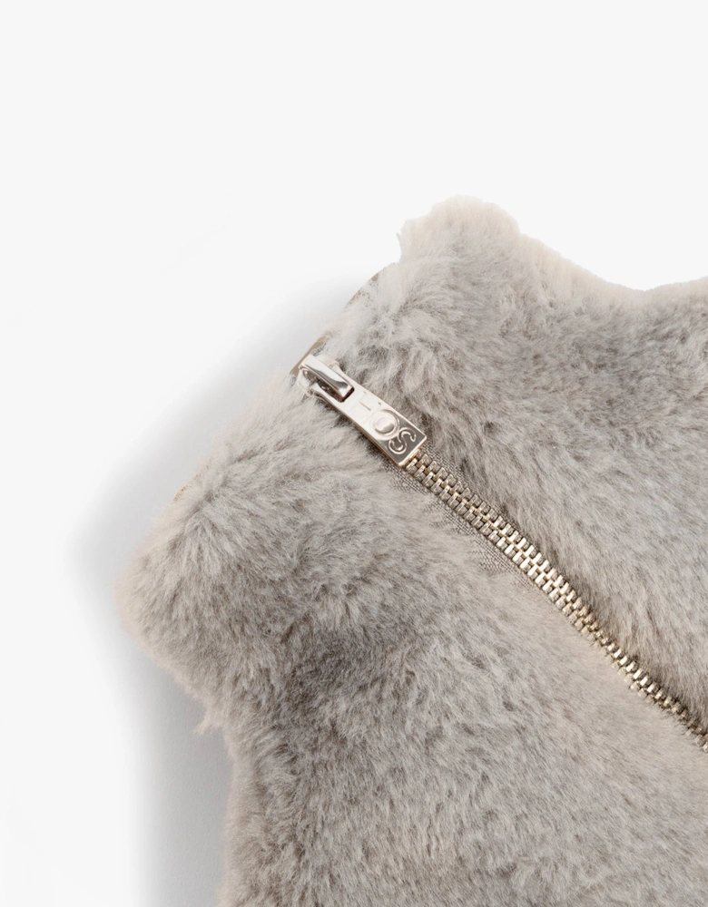 CLARA Faux Fur Hot Water Bottle Cover Grey