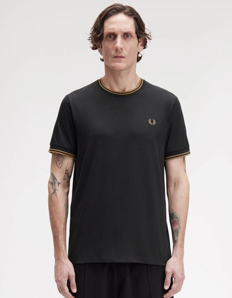 Mens Twin Tipped T-Shirt - Black/Shaded Stone Q27