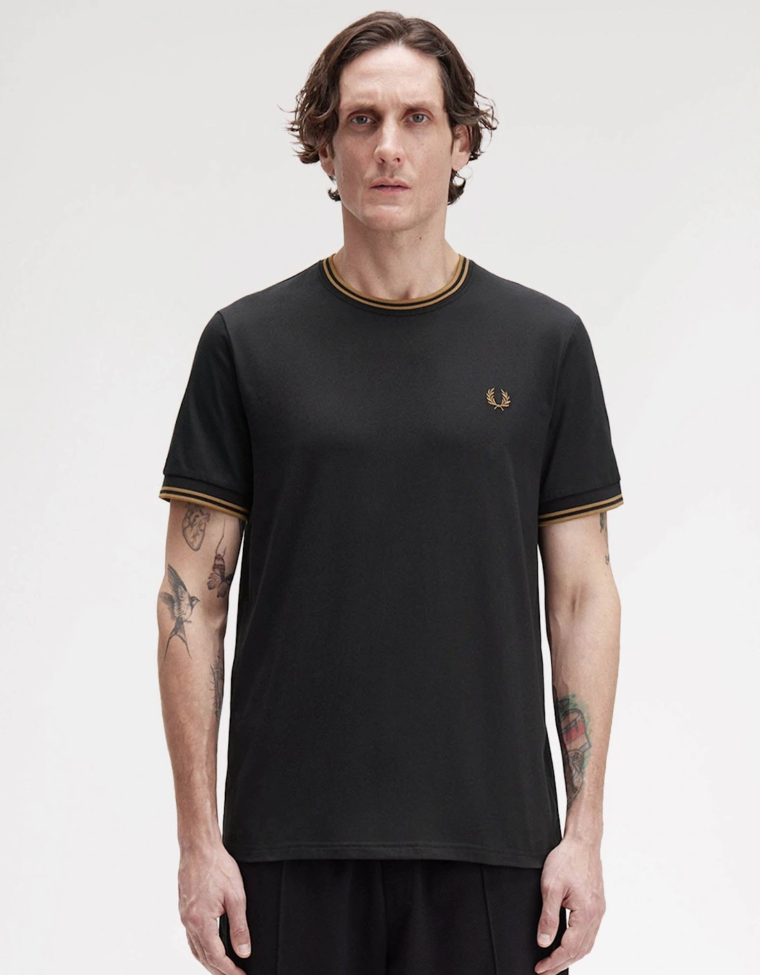 Mens Twin Tipped T-Shirt - Black/Shaded Stone Q27, 2 of 1