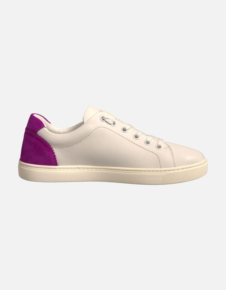 Calfskin Leather Low Top Sneakers with Logo Women - White
