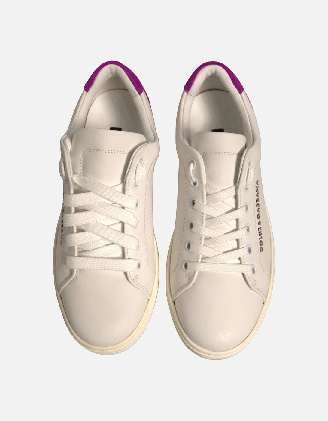 Calfskin Leather Low Top Sneakers with Logo Women - White