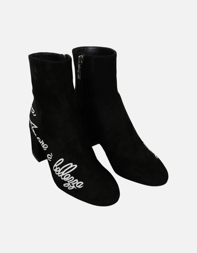Dolce Gabbana LAmore Bellezza Suede Ankle Boots Women - Black